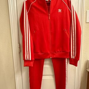 Adidas adicolor red tracksuit